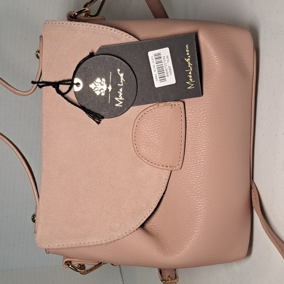 NWT Chic Pink Leather Crossbody Bag with Adjustable Strap By Moda Luxe - Picture 7 of 11